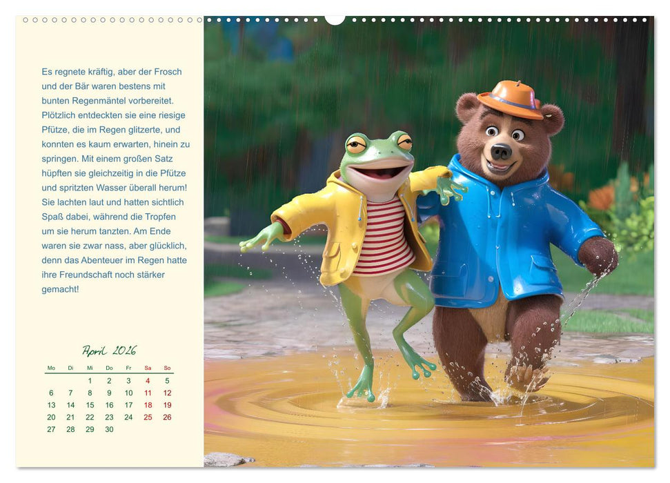 Der Frosch und der Bär - Ein Jahr voller Abenteuer (CALVENDO Premium Wandkalender 2026)