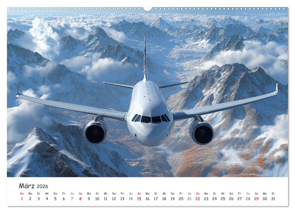 Flugzeugkalender - Die schönsten Passagiermaschinen (CALVENDO Premium Wandkalender 2026)