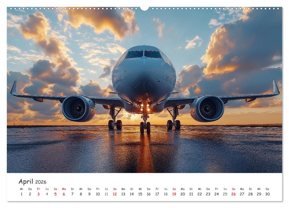 Flugzeugkalender - Die schönsten Passagiermaschinen (CALVENDO Premium Wandkalender 2026)