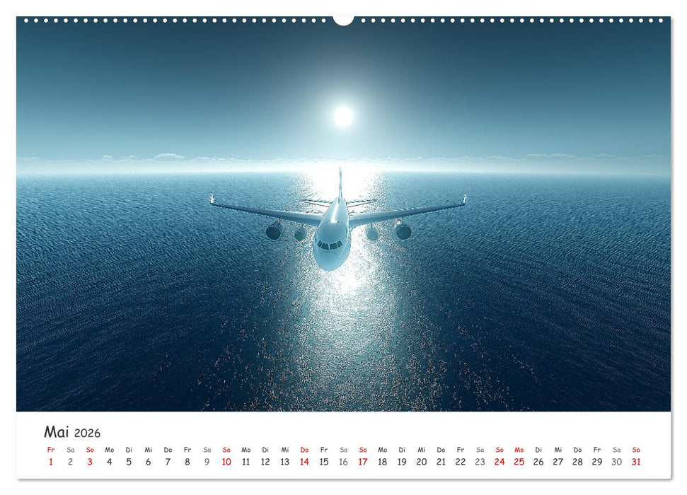 Flugzeugkalender - Die schönsten Passagiermaschinen (CALVENDO Premium Wandkalender 2026)