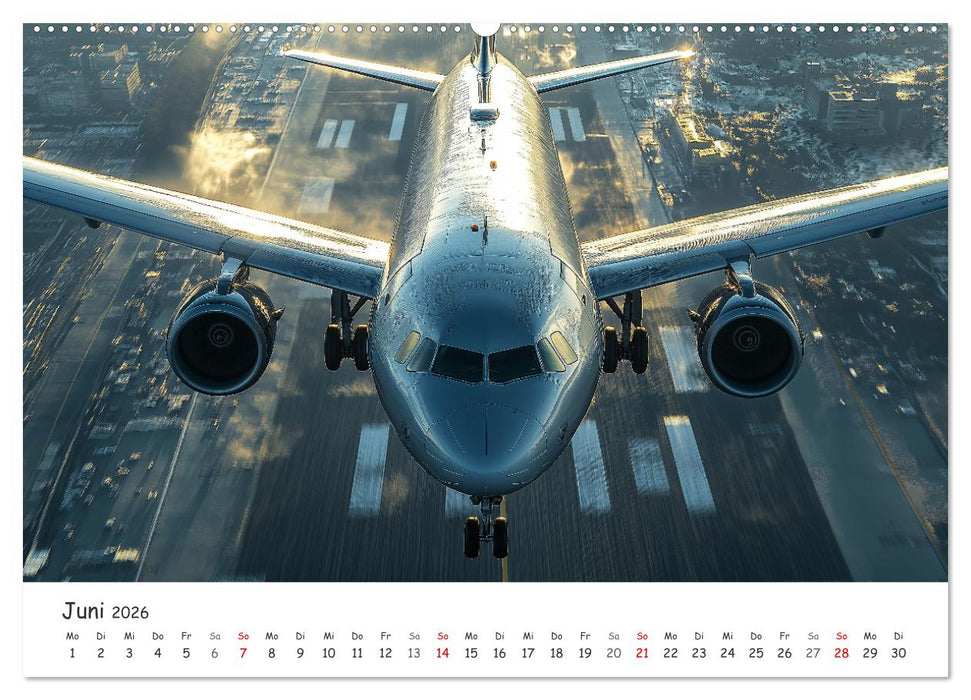 Flugzeugkalender - Die schönsten Passagiermaschinen (CALVENDO Premium Wandkalender 2026)