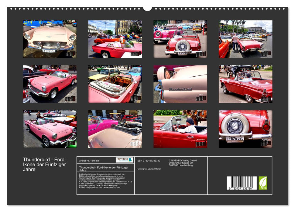 Thunderbird - Ford-Ikone der Fünfziger Jahre (CALVENDO Premium Wandkalender 2026)