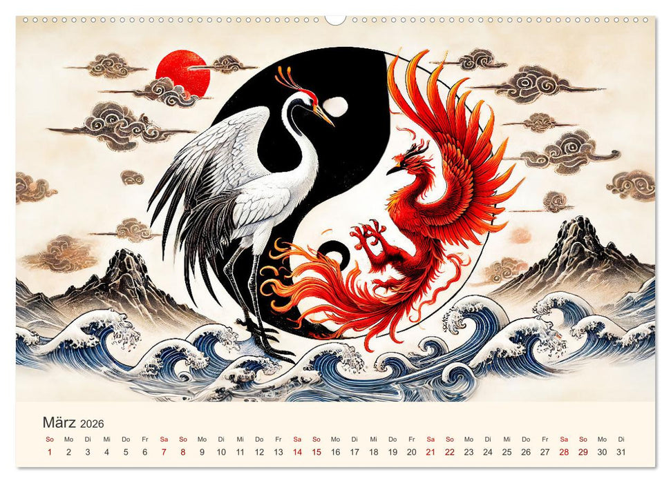 Yin und Yang der Wesen - Asiatische Mythen im Gleichgewicht (CALVENDO Premium Wandkalender 2026)
