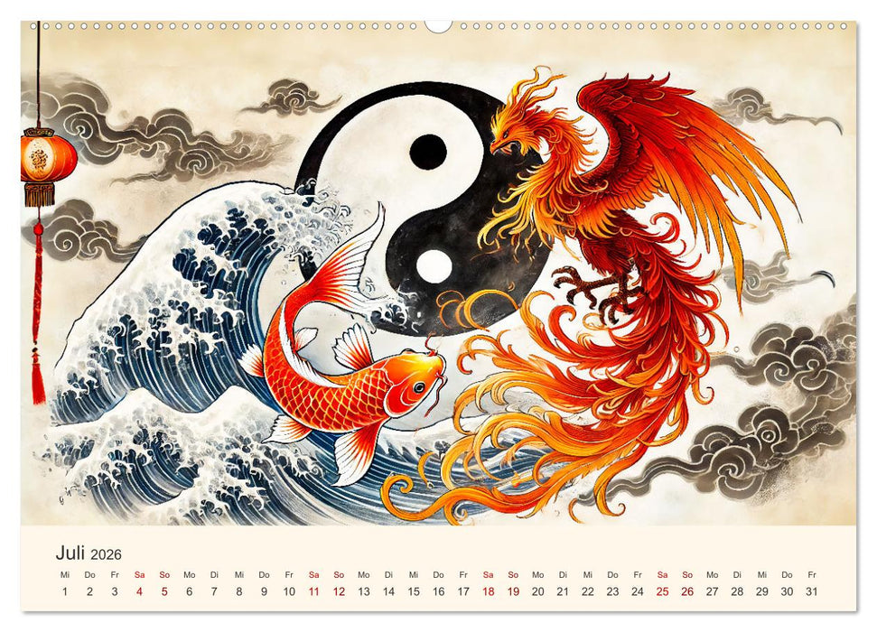 Yin und Yang der Wesen - Asiatische Mythen im Gleichgewicht (CALVENDO Premium Wandkalender 2026)