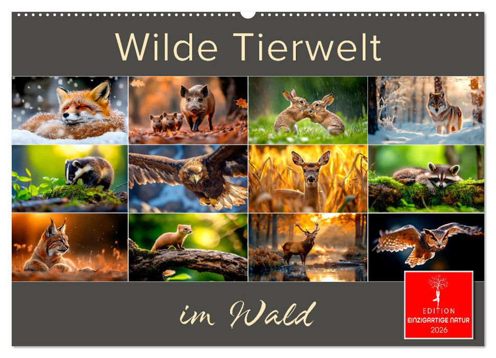 Wilde Tierwelt im Wald (CALVENDO Wandkalender 2026)