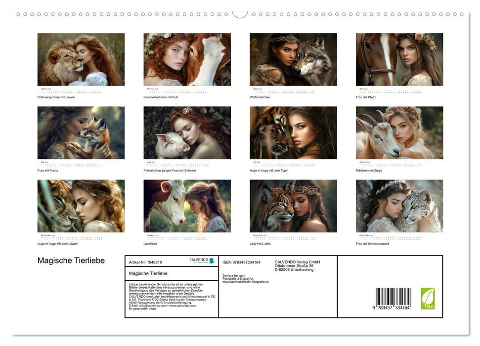 Magische Tierliebe (CALVENDO Premium Wandkalender 2026)