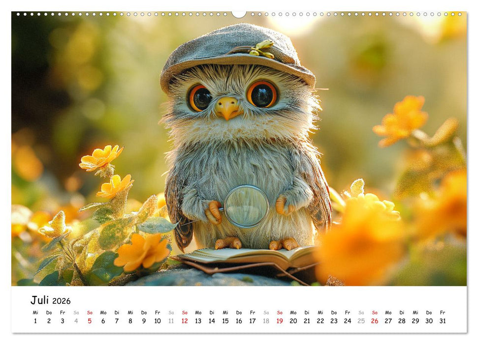 Eulen im Wald - Die geheimen Jobs und Aufgaben (CALVENDO Premium Wandkalender 2026)