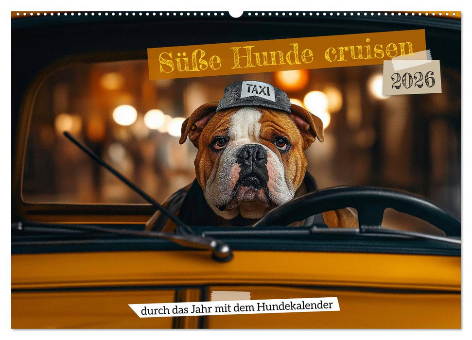 Süße Hunde cruisen - durch das Jahr mit dem Hundekalender (CALVENDO Wandkalender 2026)