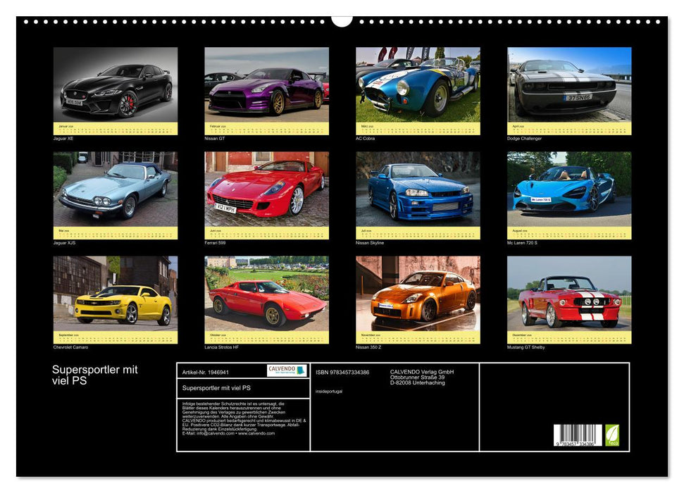Supersportler mit viel PS (CALVENDO Wandkalender 2026)