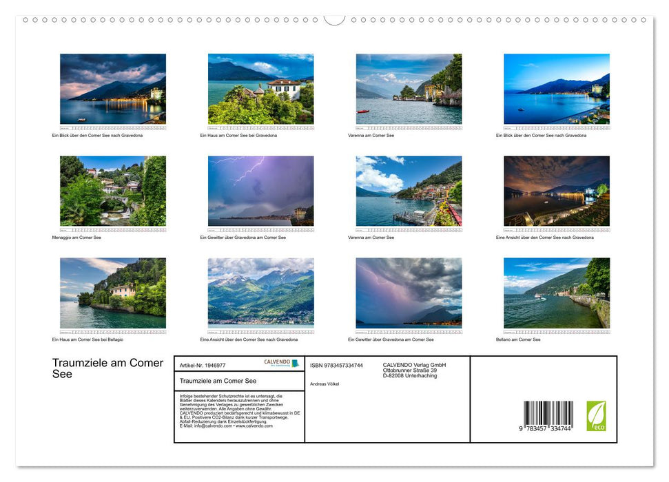 Traumziele am Comer See (CALVENDO Premium Wandkalender 2026)