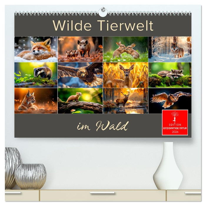 Wilde Tierwelt im Wald (CALVENDO Premium Wandkalender 2026)