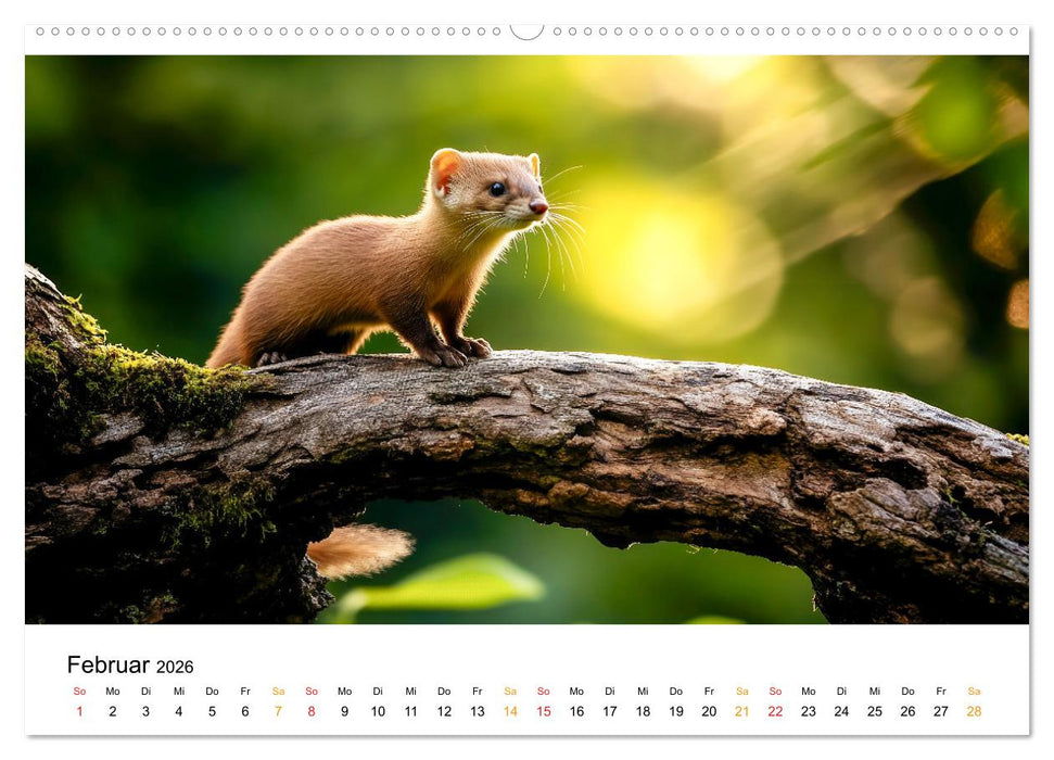 Wilde Tierwelt im Wald (CALVENDO Premium Wandkalender 2026)