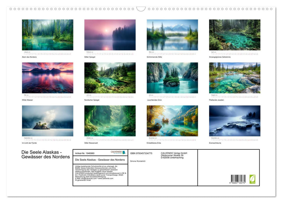 Die Seele Alaskas - Gewässer des Nordens (CALVENDO Wandkalender 2026)