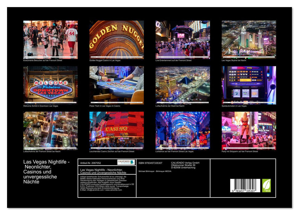 Las Vegas Nightlife - Neonlichter, Casinos und unvergessliche Nächte (CALVENDO Wandkalender 2026)