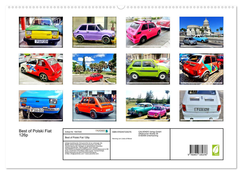 Best of Polski Fiat 126p (CALVENDO Premium Wandkalender 2026)