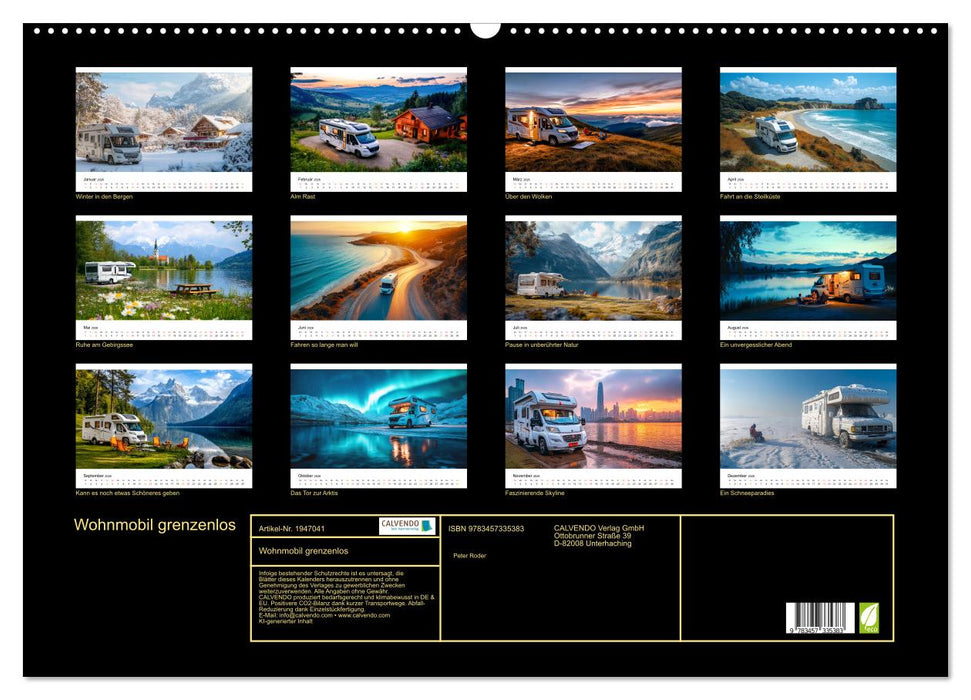 Wohnmobil grenzenlos (CALVENDO Wandkalender 2026)