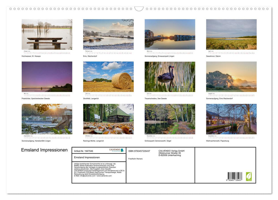 Emsland Impressionen (CALVENDO Wandkalender 2026)