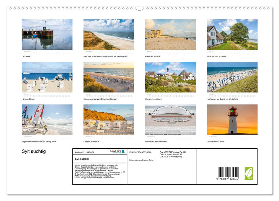 Sylt süchtig (CALVENDO Premium Wandkalender 2026)