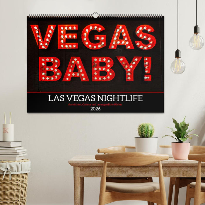 Las Vegas Nightlife - Neonlichter, Casinos und unvergessliche Nächte (CALVENDO Wandkalender 2026)