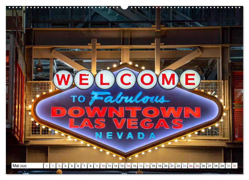 Las Vegas Nightlife - Neonlichter, Casinos und unvergessliche Nächte (CALVENDO Wandkalender 2026)