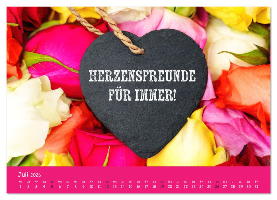 Momente im Jahr, die verbinden - Wunschkalender mit herzlichen Grüßen (CALVENDO Premium Wandkalender 2026)