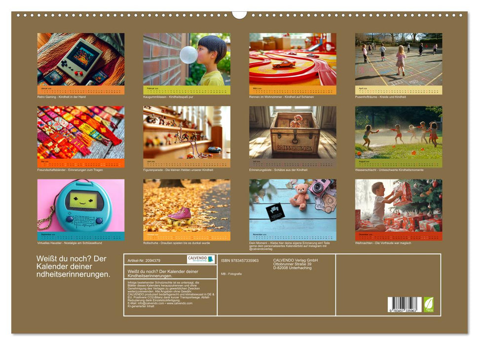 Weißt du noch? Der Kalender deiner Kindheitserinnerungen. (CALVENDO Wandkalender 2026)