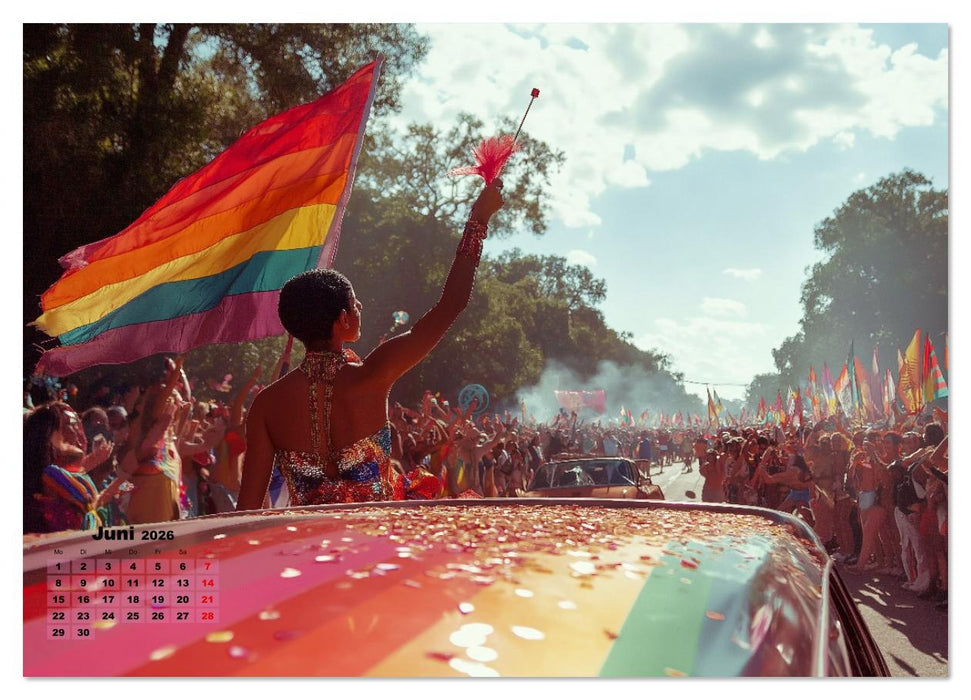 LGBTQ Pride - Regenbogenzeit, der Kalender für Vielfalt und Liebe (CALVENDO Wandkalender 2026)