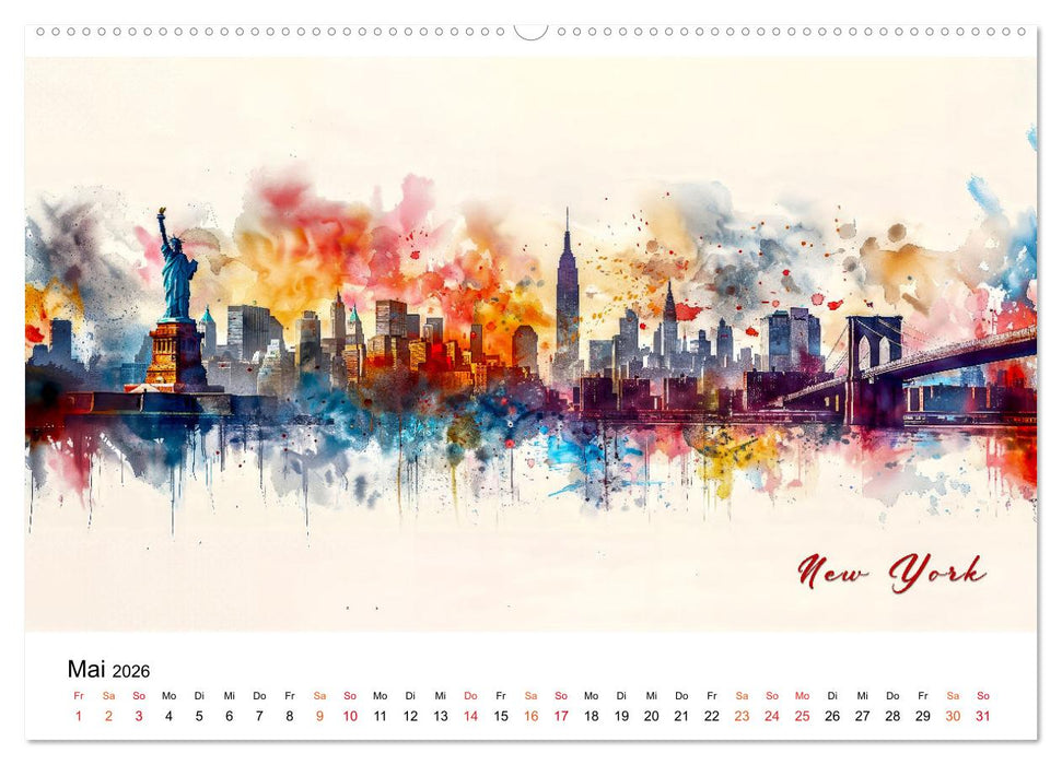 Skylines exklusiv (CALVENDO Premium Wandkalender 2026)