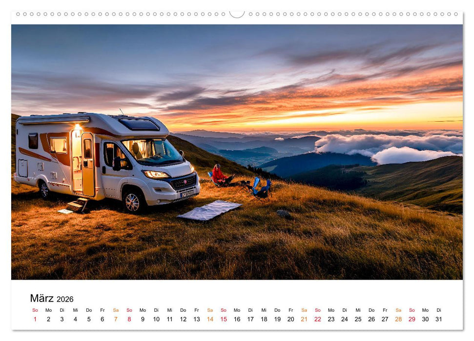 Wohnmobil grenzenlos (CALVENDO Premium Wandkalender 2026)