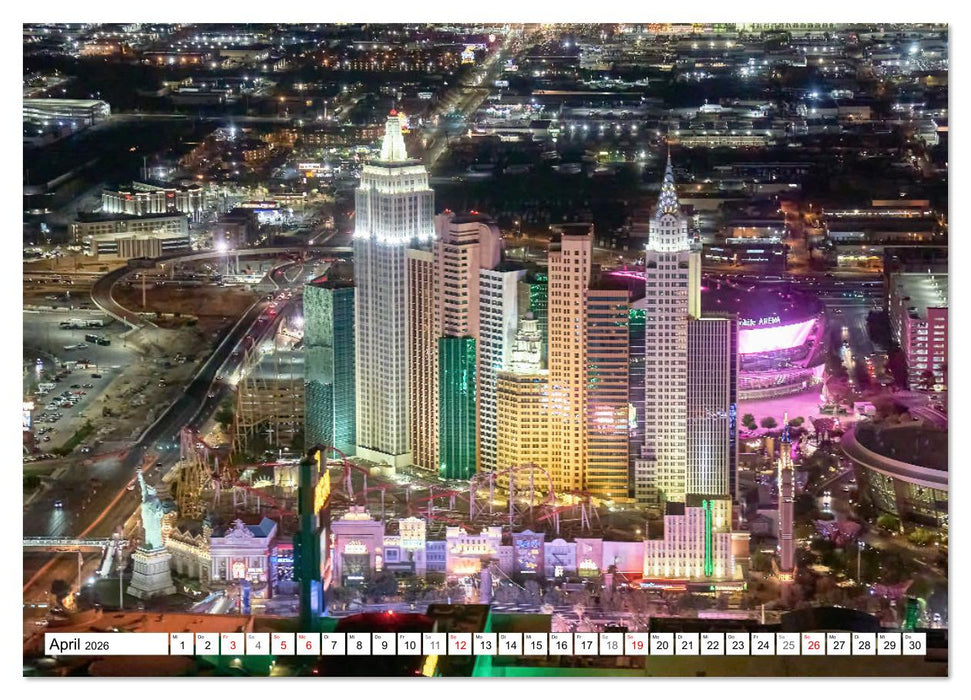 Las Vegas Nightlife - Neonlichter, Casinos und unvergessliche Nächte (CALVENDO Premium Wandkalender 2026)