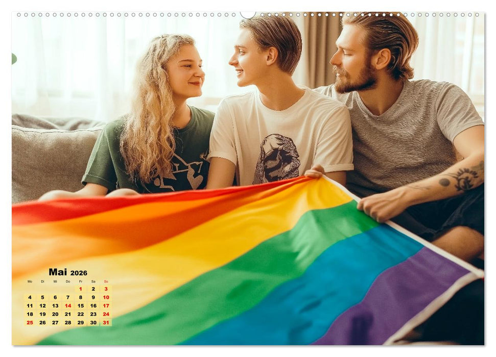 LGBTQ Pride - Regenbogenzeit, der Kalender für Vielfalt und Liebe (CALVENDO Premium Wandkalender 2026)