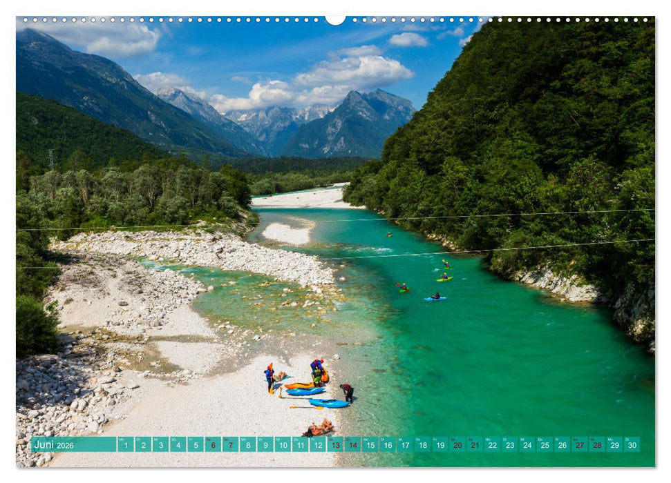 Reise durch das Soca-Tal - Unterwegs im schönen Slowenien (CALVENDO Wandkalender 2026)