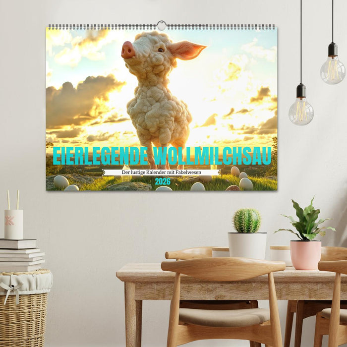 Eierlegende Wollmilchsau – der lustige Kalender mit Fabelwesen (CALVENDO Wandkalender 2026)