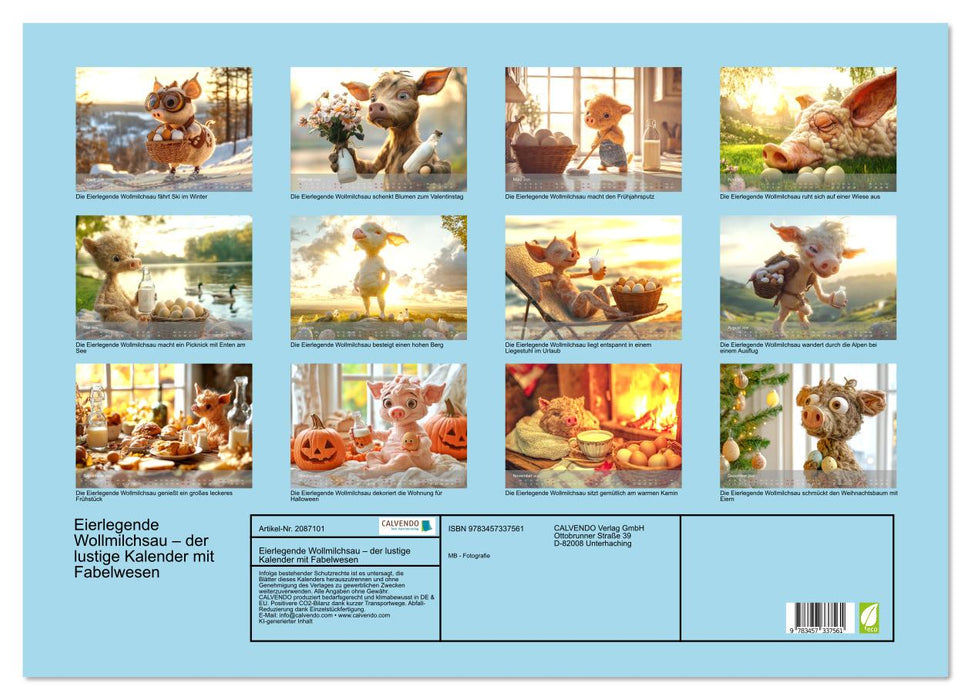 Eierlegende Wollmilchsau – der lustige Kalender mit Fabelwesen (CALVENDO Wandkalender 2026)