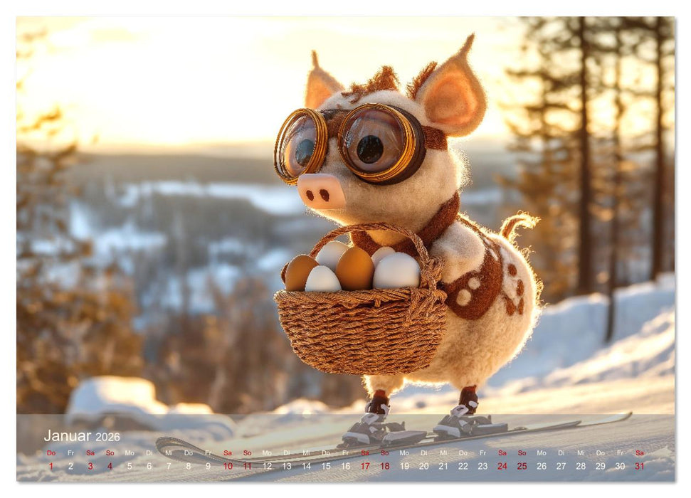 Eierlegende Wollmilchsau – der lustige Kalender mit Fabelwesen (CALVENDO Wandkalender 2026)