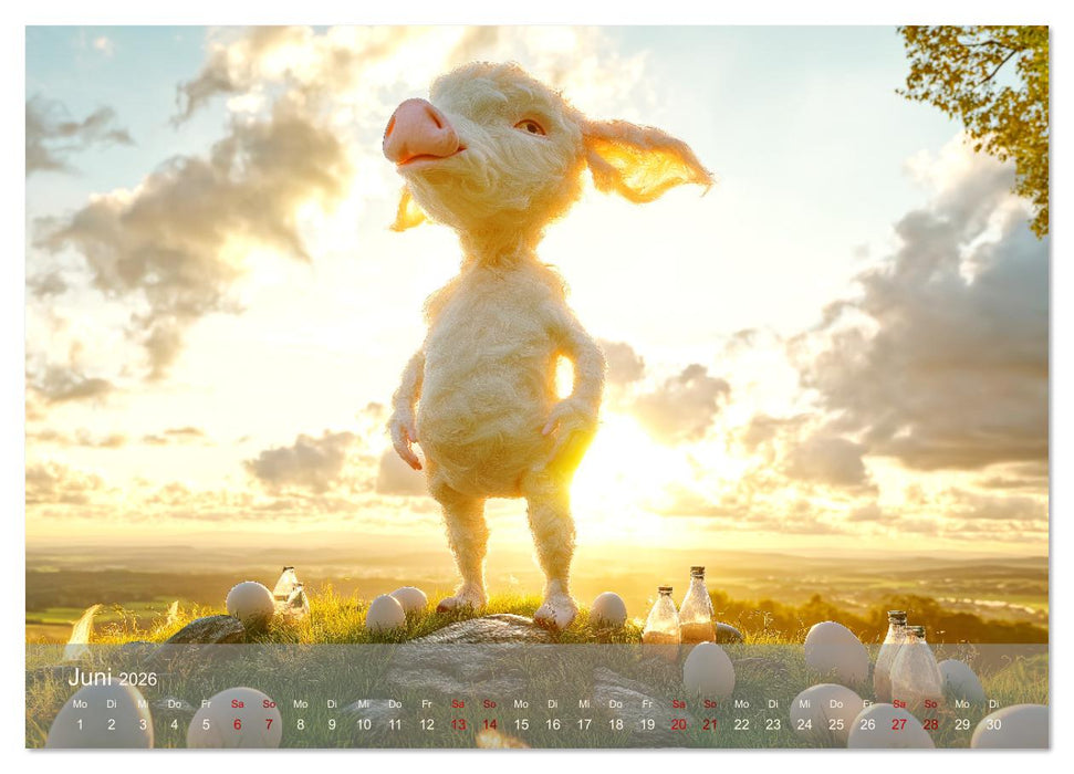 Eierlegende Wollmilchsau – der lustige Kalender mit Fabelwesen (CALVENDO Wandkalender 2026)
