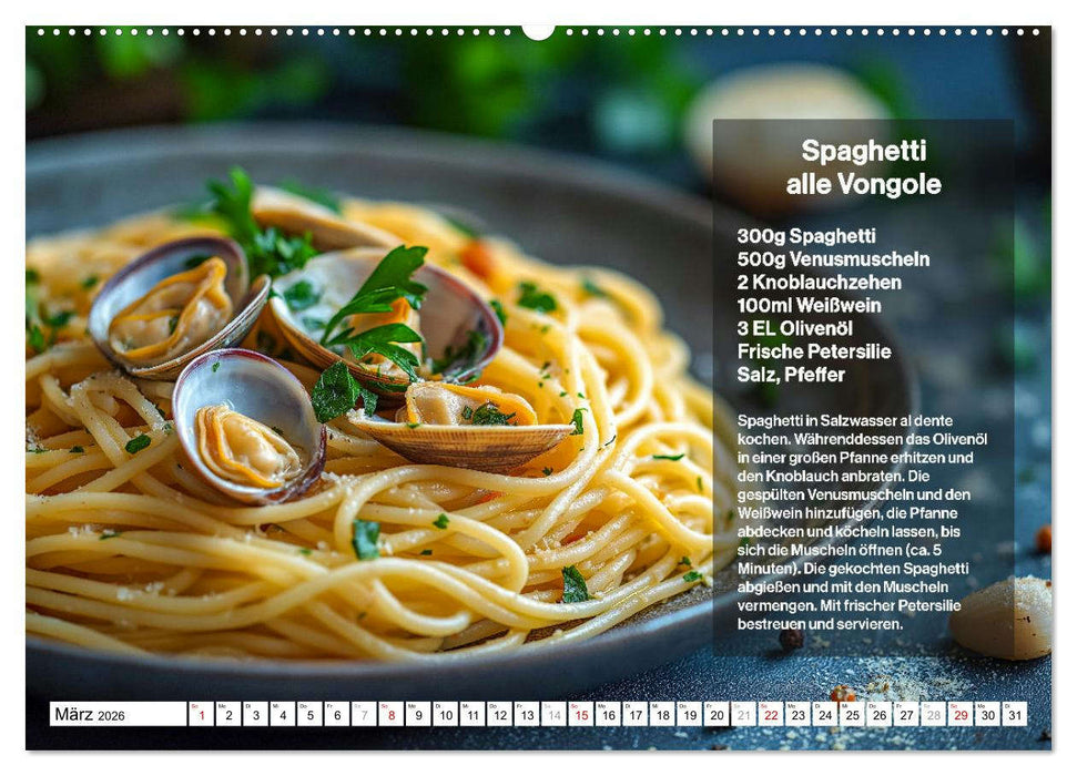 Italienische Spaghetti Rezepte - Leckere Soßen für jeden Monat (CALVENDO Wandkalender 2026)