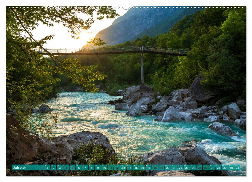 Reise durch das Soca-Tal - Unterwegs im schönen Slowenien (CALVENDO Premium Wandkalender 2026)