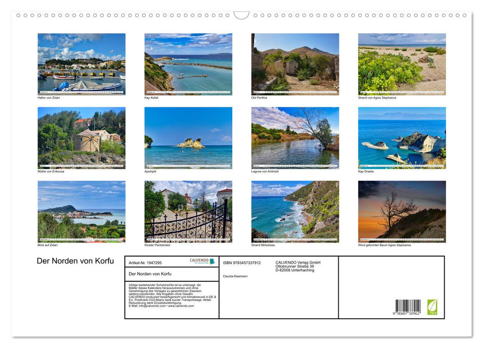 Der Norden von Korfu (CALVENDO Wandkalender 2026)