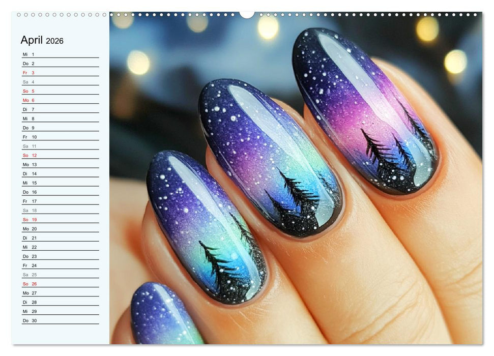 Kreative Nagelkunst. Ausdrucksstarke Designs und Farben (CALVENDO Wandkalender 2026)