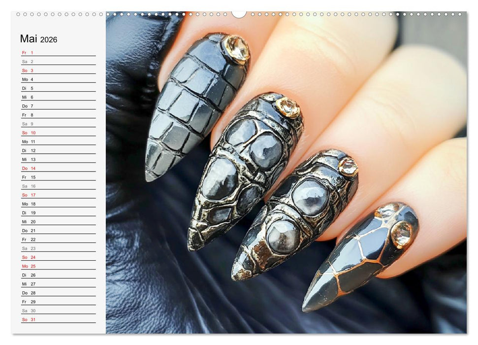 Kreative Nagelkunst. Ausdrucksstarke Designs und Farben (CALVENDO Wandkalender 2026)