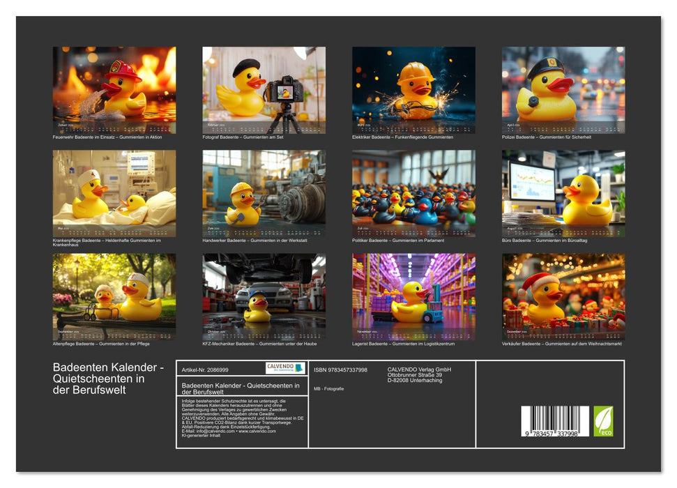 Badeenten Kalender - Quietscheenten in der Berufswelt (CALVENDO Wandkalender 2026)