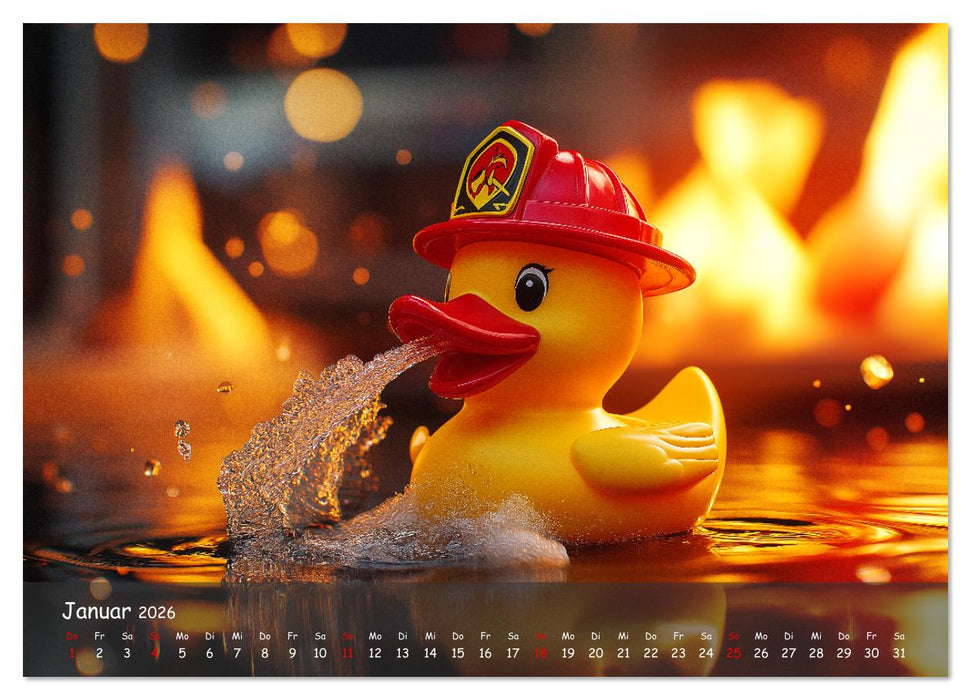 Badeenten Kalender - Quietscheenten in der Berufswelt (CALVENDO Wandkalender 2026)