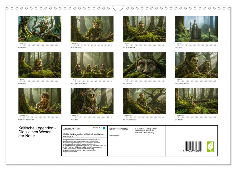 Keltische Legenden - Die kleinen Wesen der Natur (CALVENDO Wandkalender 2026)