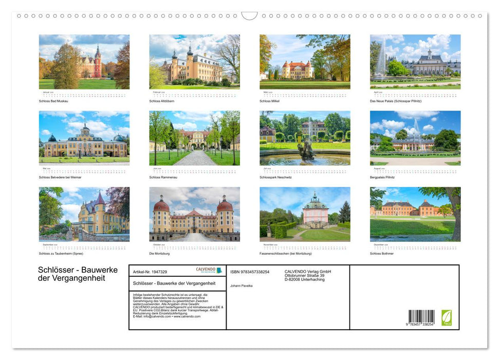 Schlösser - Bauwerke der Vergangenheit (CALVENDO Wandkalender 2026)