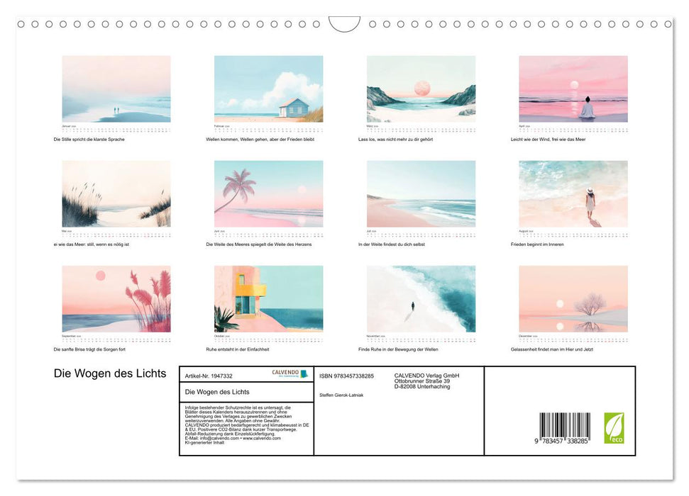 Die Wogen des Lichts (CALVENDO Wandkalender 2026)