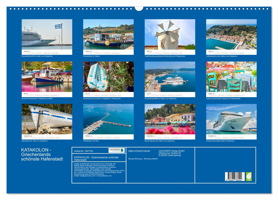KATAKOLON - Griechenlands schönste Hafenstadt (CALVENDO Wandkalender 2026)