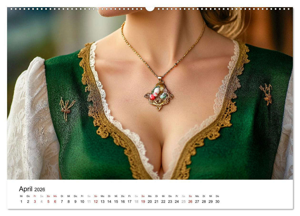 Dirndl Dekollete Kalender – Traditionelle Tracht und bayerische Brüste (CALVENDO Wandkalender 2026)