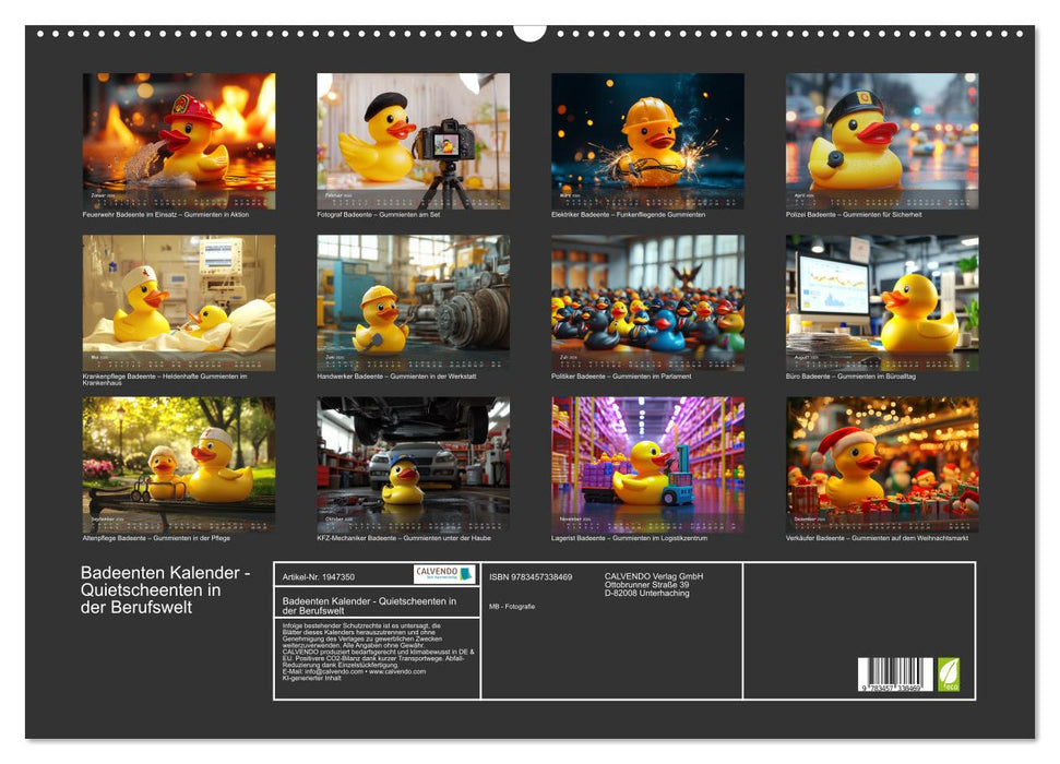 Badeenten Kalender - Quietscheenten in der Berufswelt (CALVENDO Wandkalender 2026)