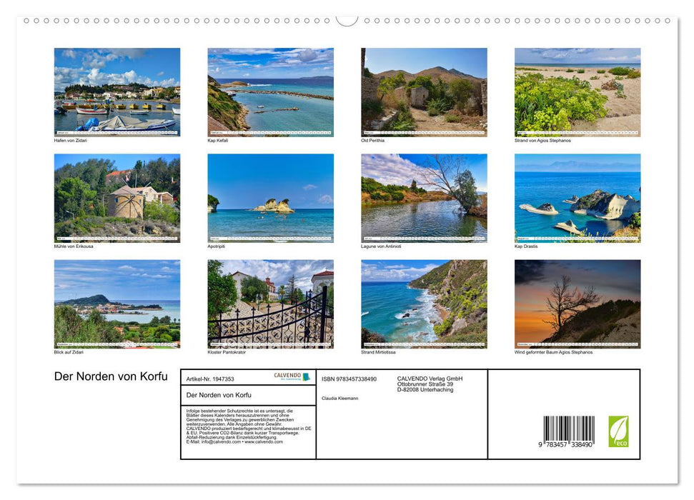 Der Norden von Korfu (CALVENDO Premium Wandkalender 2026)
